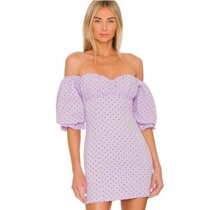 Majorelle Ashling Mini Dress in Lilac Dot Size S